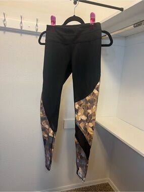 Athleta Black Leggings - Sheer & Mosaic panels